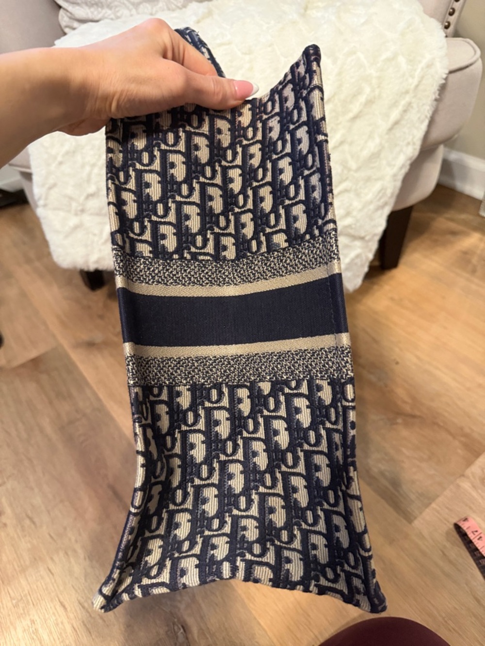 Dior Navy and Cream Large Book Tote - Picture 8 of 10